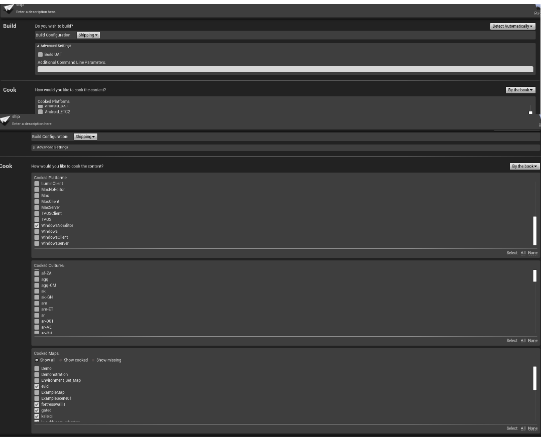 Project Settings: export configuration (1)