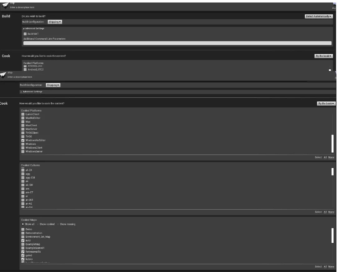 Project Settings: export configuration (1)