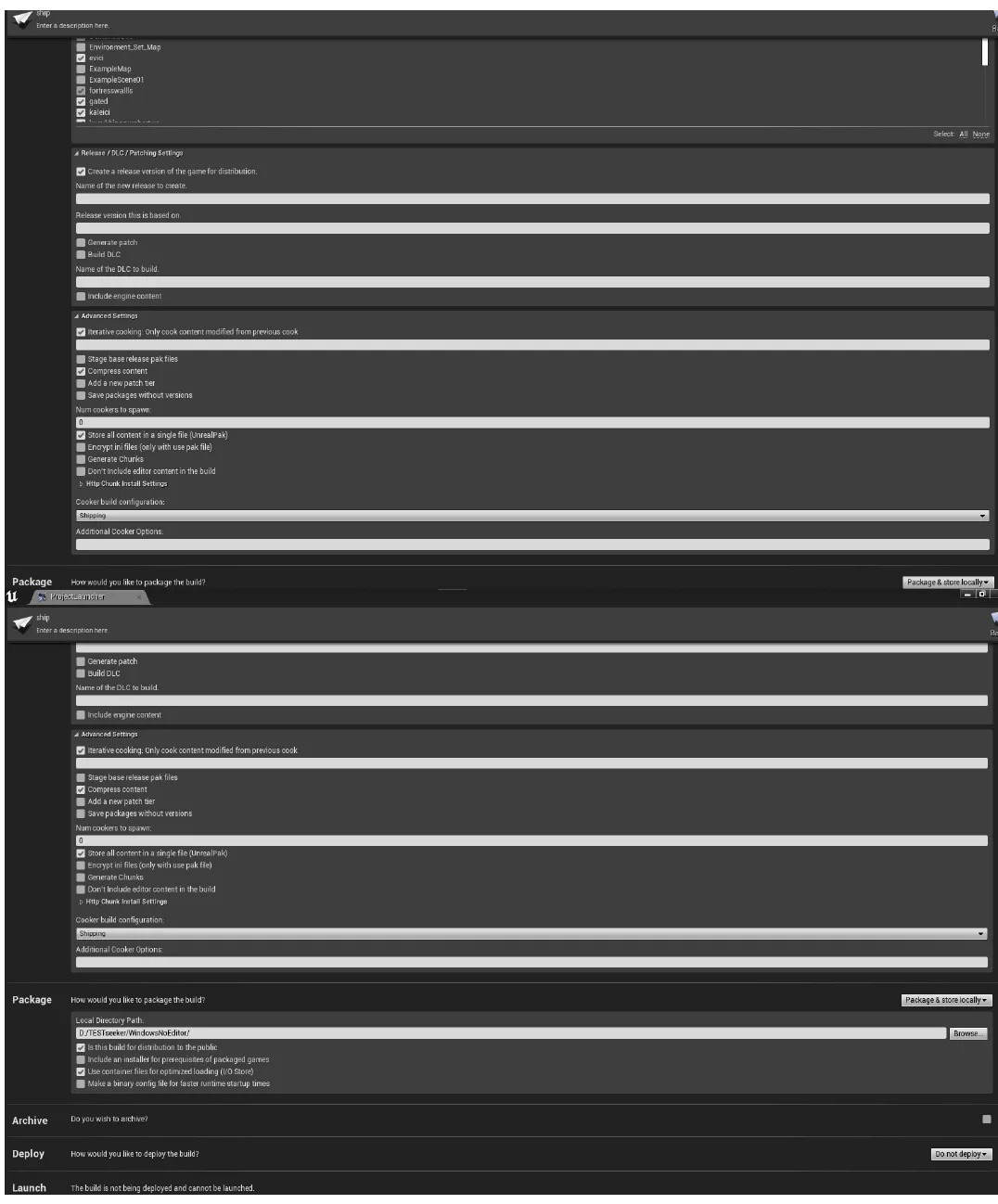 Project Settings: export configuration (2)