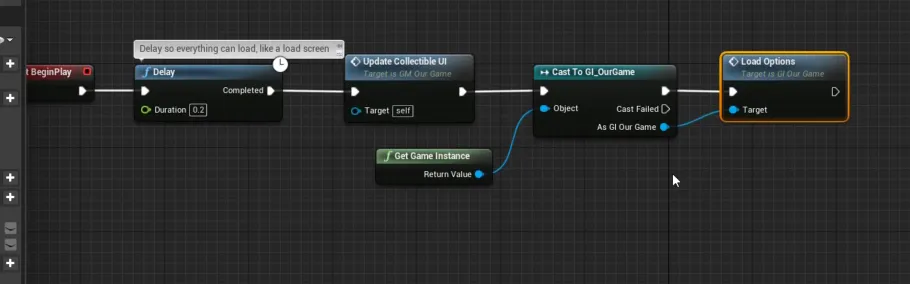 Blueprint: set game options