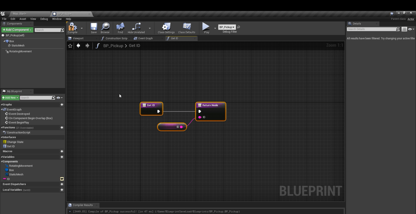 Blueprint: return UniqueID from collectable