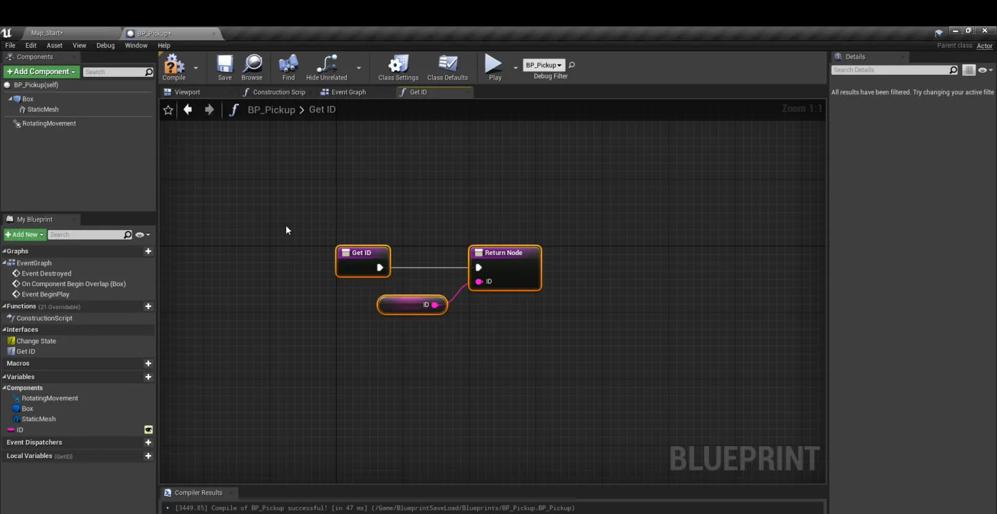 Blueprint: return UniqueID from collectable