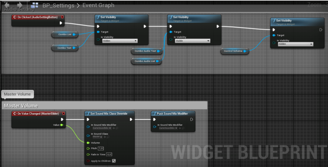 Blueprint: audio settings slider with SoundMix override