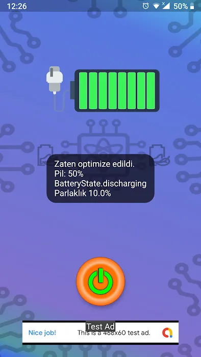 Battery Saver Performance Results Screen