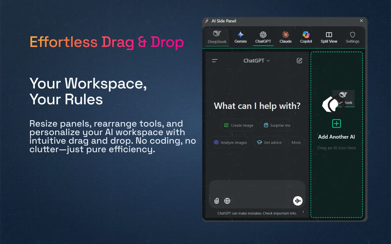 AI Side Panel app interface